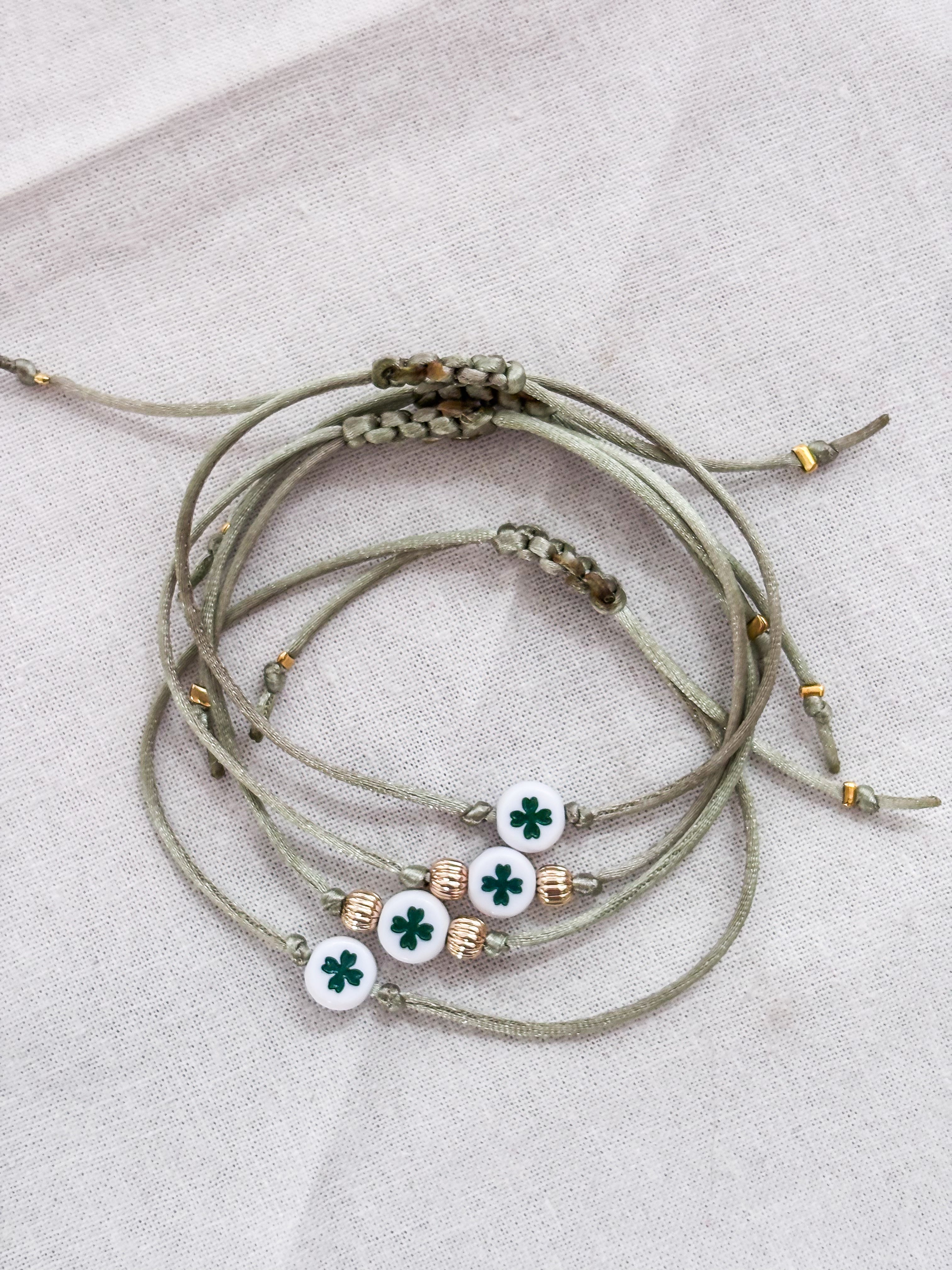 Klavertjevier armband | Lichtgroen