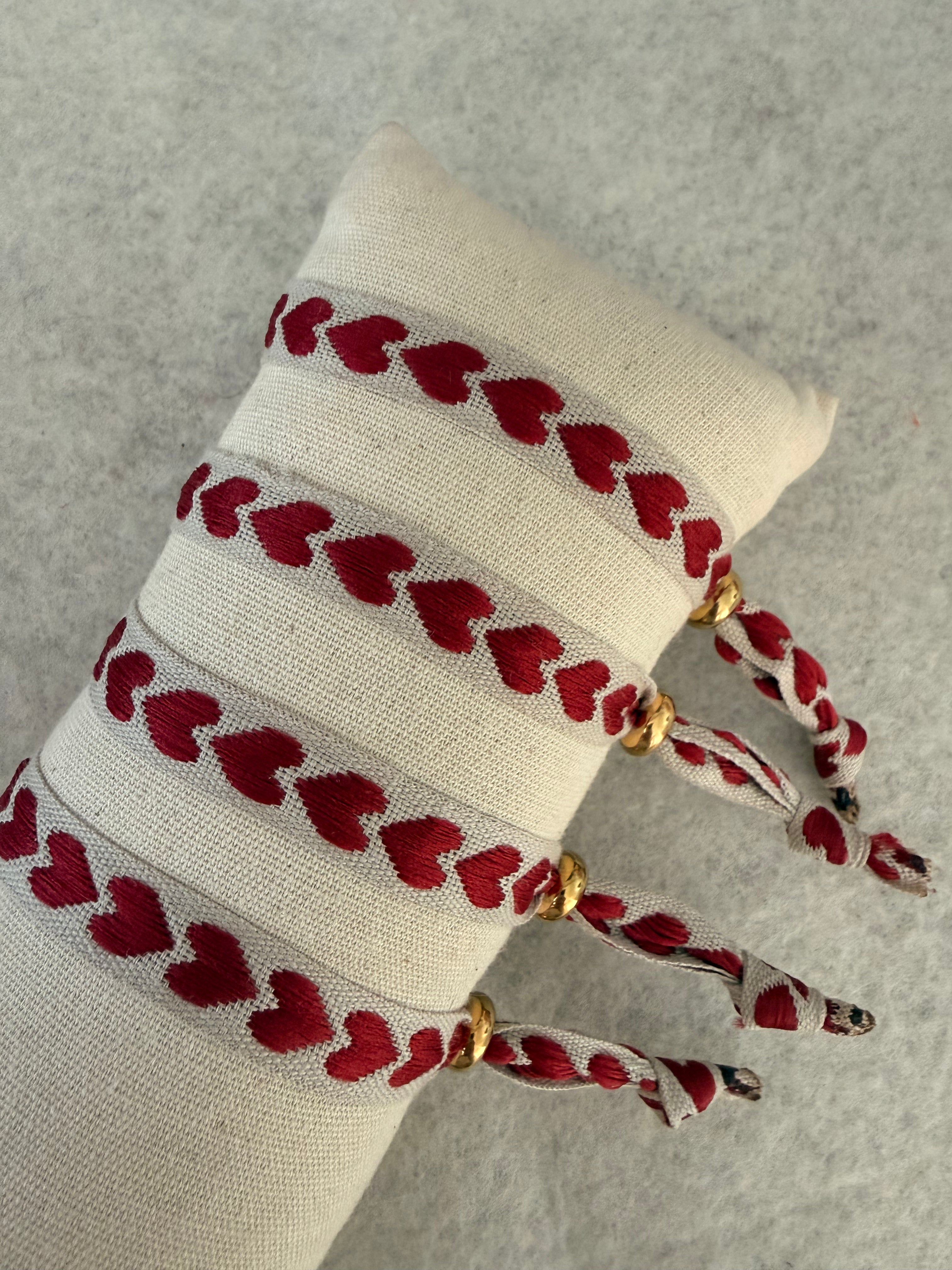 Labelbracelet Hartjes | Rood